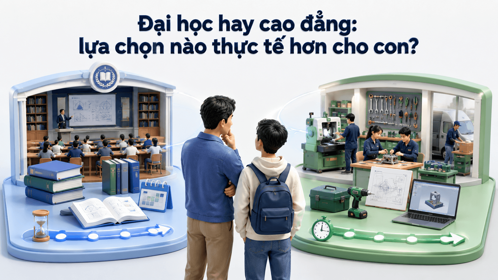 Đại học hay cao đẳng: lựa chọn nào thực tế hơn cho con?