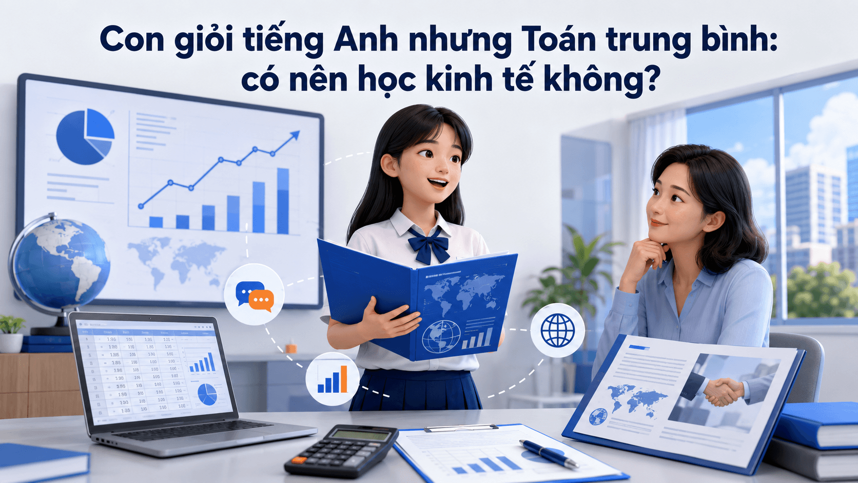Con giỏi tiếng Anh nhưng Toán trung bình: có nên học kinh tế không?