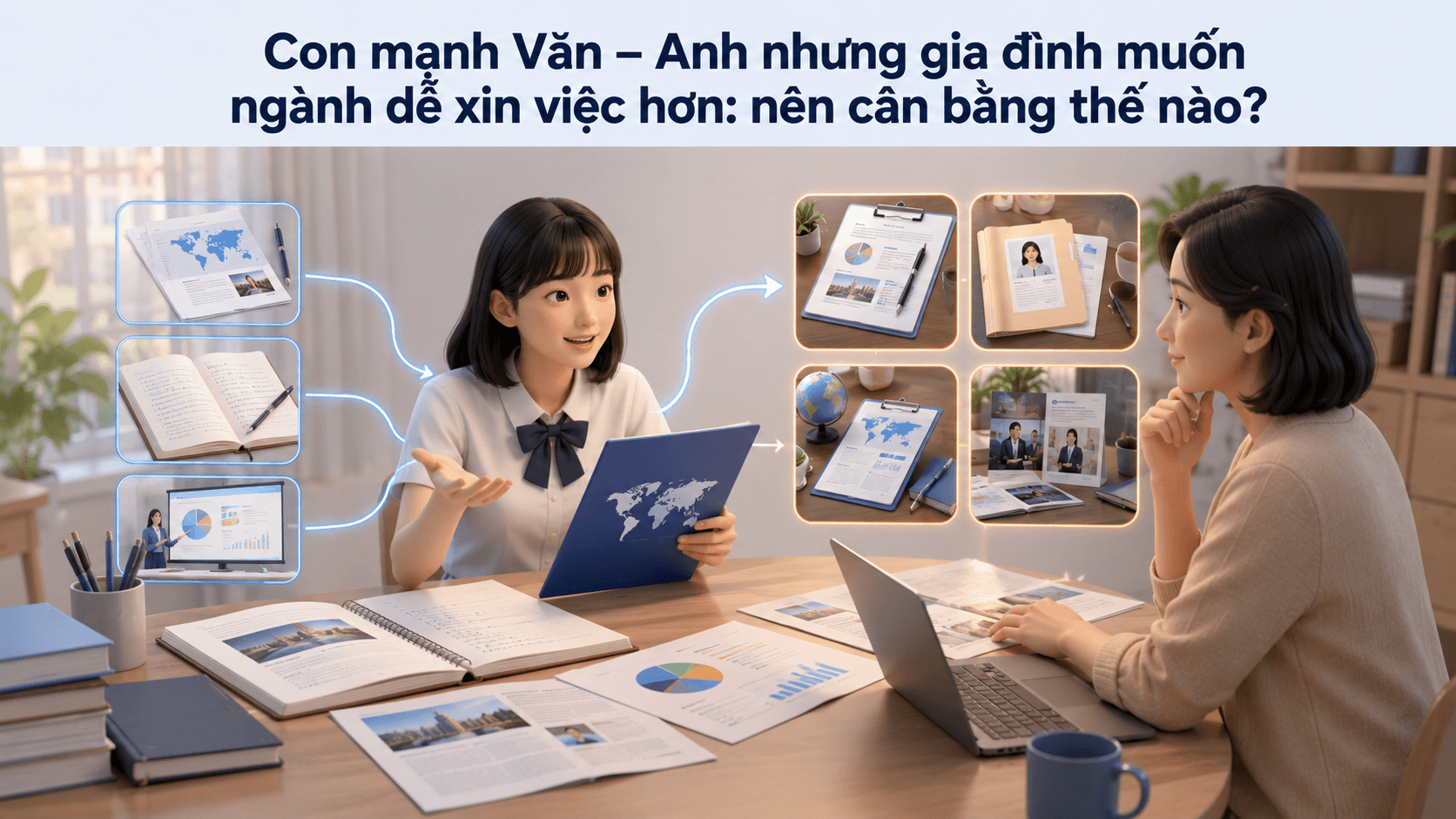 Con mạnh Văn – Anh nhưng gia đình muốn ngành dễ xin việc hơn: nên cân bằng thế nào?