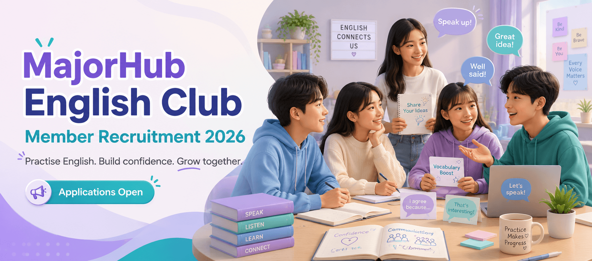 Tuyển Thành Viên MajorHub English Club 2026
